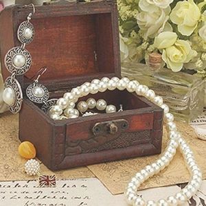 1pc. Vintage metal lock wooden storage box